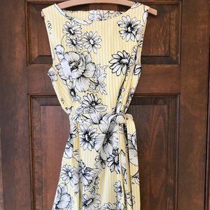 Anne Klein Floral Summer Dress Sash Waist Sz.10